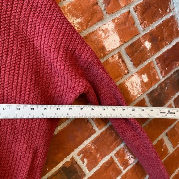 Hollister Womens Large Red Twist Back Waffle Knit Cropped Sweater - Picture 9 of 11